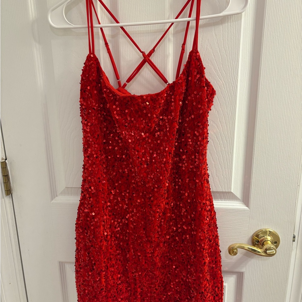 Lucy in the Sky Red Sequin Mini Dress